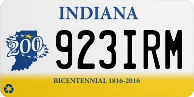 IN license plate 923IRM