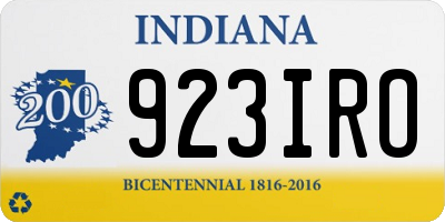 IN license plate 923IRO