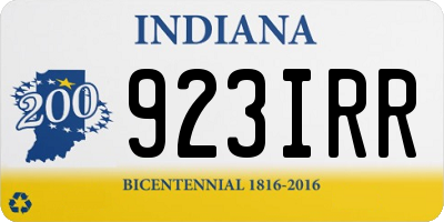 IN license plate 923IRR