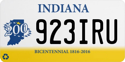 IN license plate 923IRU