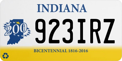 IN license plate 923IRZ