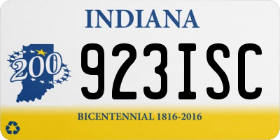 IN license plate 923ISC