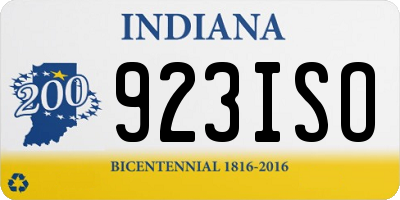 IN license plate 923ISO