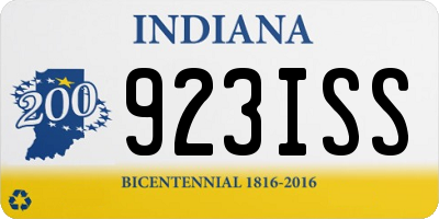 IN license plate 923ISS