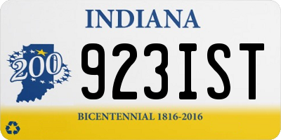 IN license plate 923IST