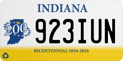 IN license plate 923IUN