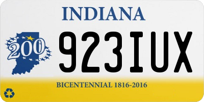 IN license plate 923IUX