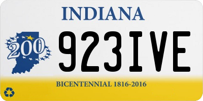 IN license plate 923IVE