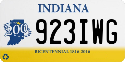 IN license plate 923IWG