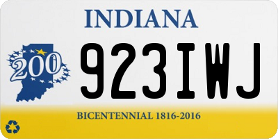 IN license plate 923IWJ