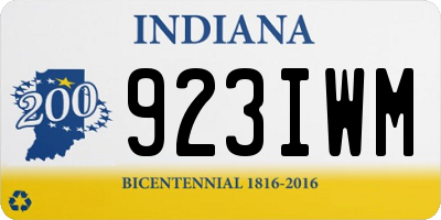 IN license plate 923IWM