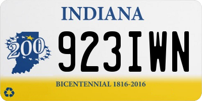 IN license plate 923IWN
