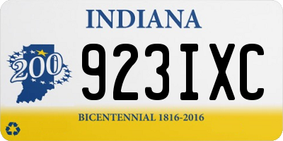 IN license plate 923IXC