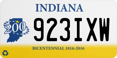 IN license plate 923IXW