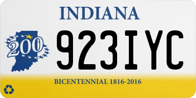 IN license plate 923IYC