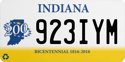 IN license plate 923IYM