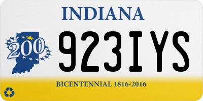 IN license plate 923IYS