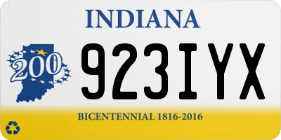 IN license plate 923IYX