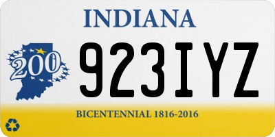 IN license plate 923IYZ