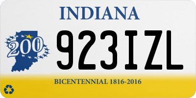IN license plate 923IZL