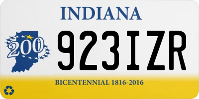 IN license plate 923IZR