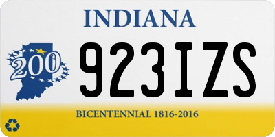 IN license plate 923IZS