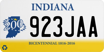 IN license plate 923JAA