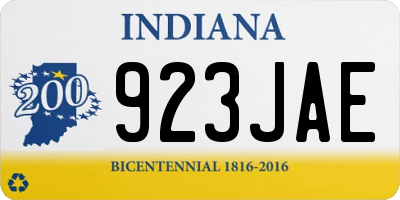 IN license plate 923JAE