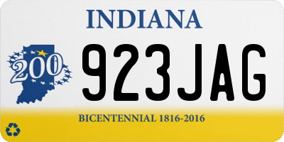 IN license plate 923JAG