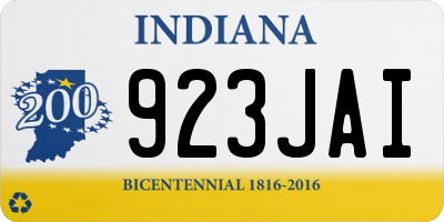 IN license plate 923JAI