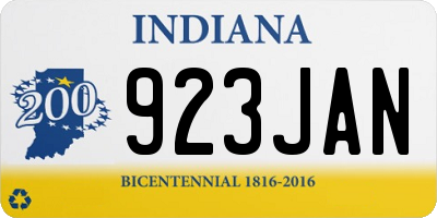 IN license plate 923JAN