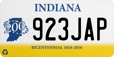 IN license plate 923JAP