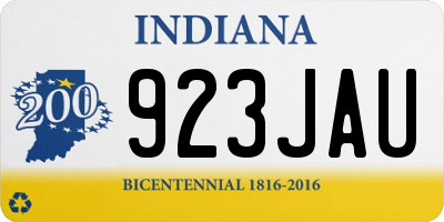 IN license plate 923JAU