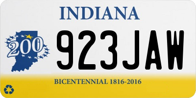 IN license plate 923JAW