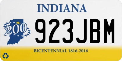 IN license plate 923JBM