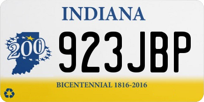 IN license plate 923JBP