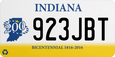 IN license plate 923JBT
