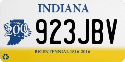 IN license plate 923JBV