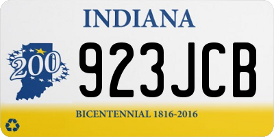 IN license plate 923JCB