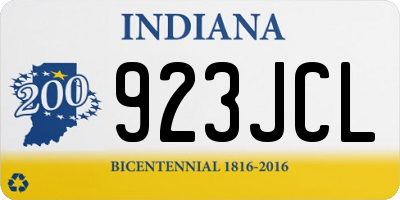 IN license plate 923JCL