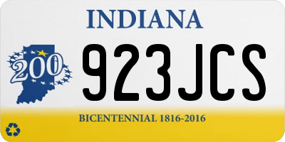 IN license plate 923JCS
