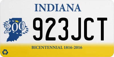 IN license plate 923JCT