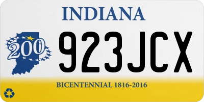 IN license plate 923JCX