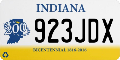 IN license plate 923JDX