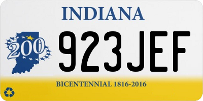 IN license plate 923JEF