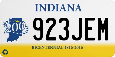 IN license plate 923JEM