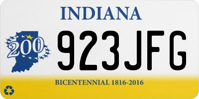 IN license plate 923JFG