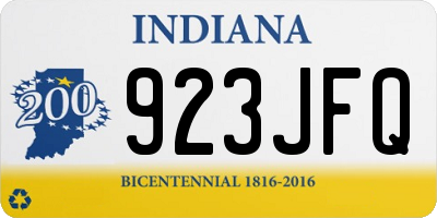 IN license plate 923JFQ