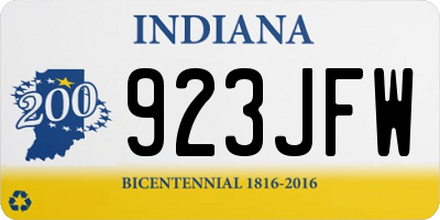 IN license plate 923JFW