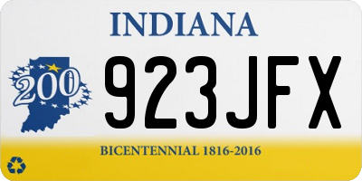 IN license plate 923JFX